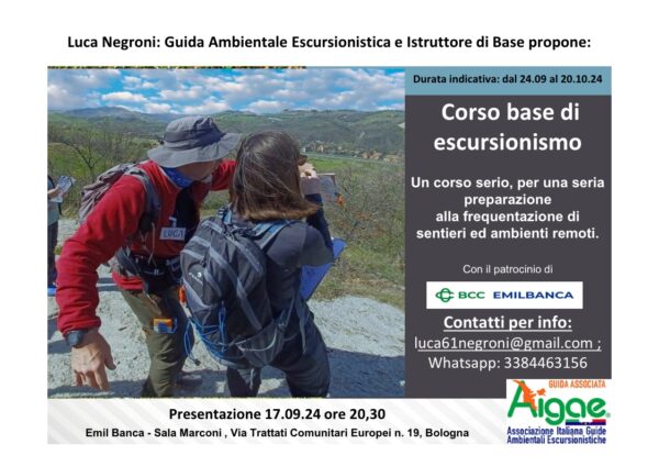 BOLOGNA - Corso Base Escursionismo - Inizio 24.09.2024